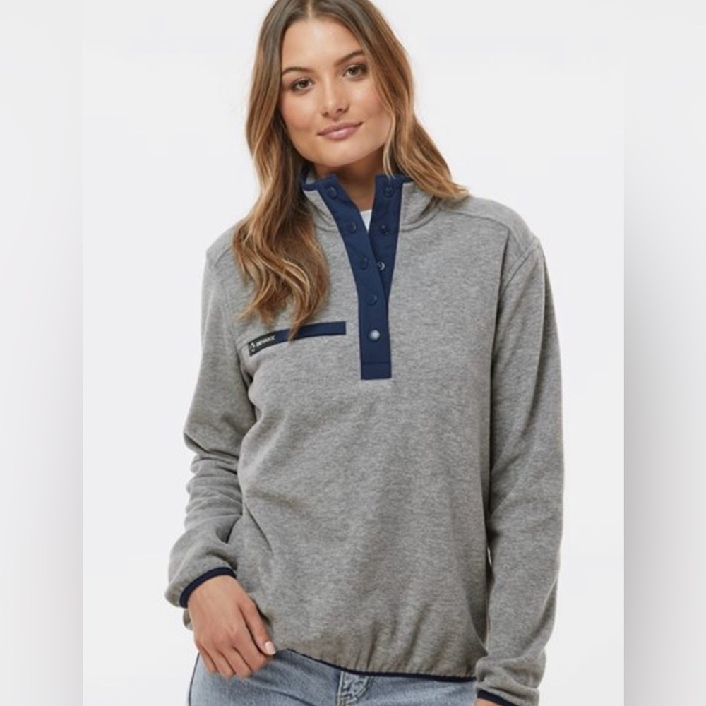 Dri-Duck Ladies Sweater Gray/Navy